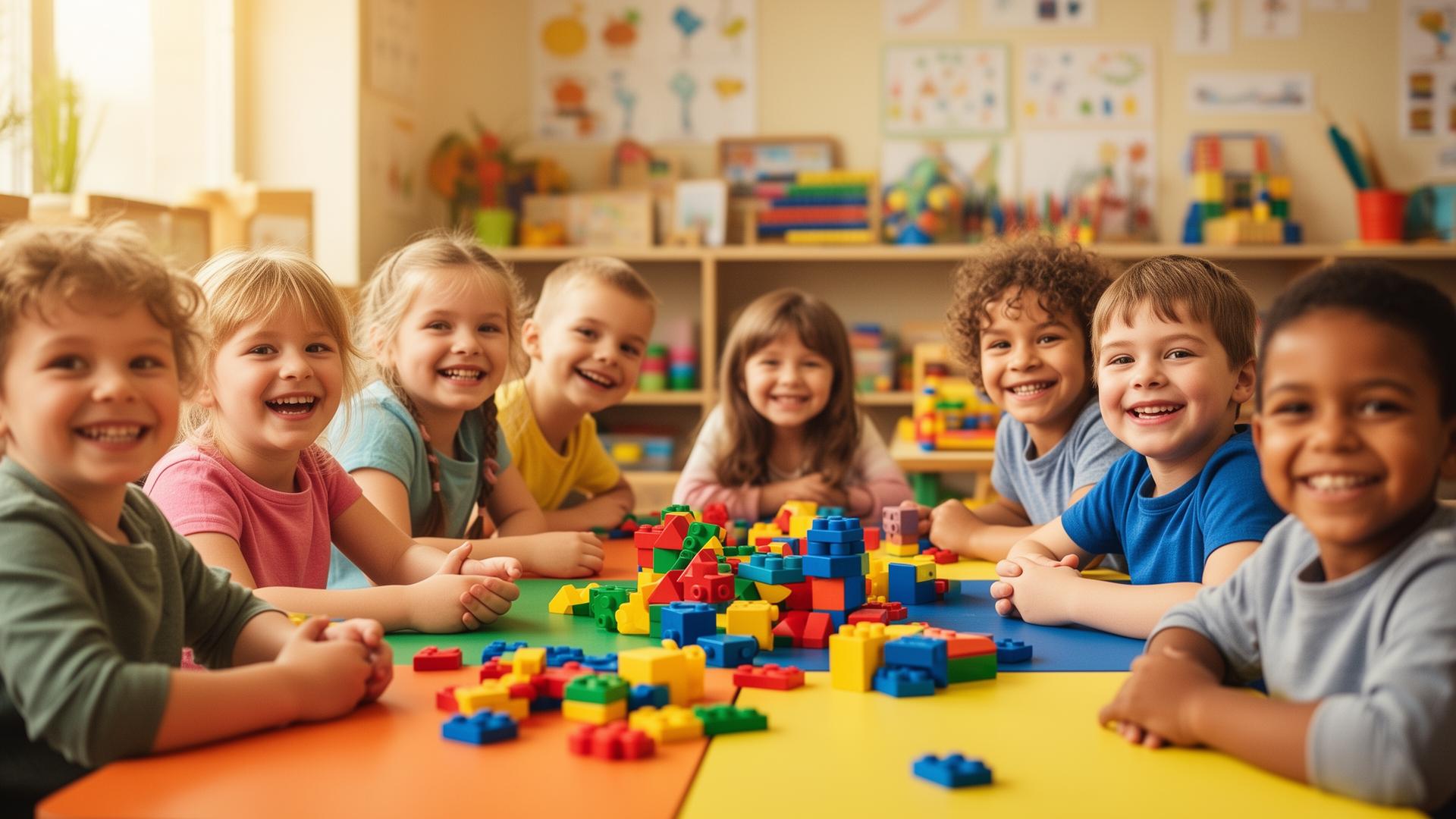 Smiling children at an ABA therapy session